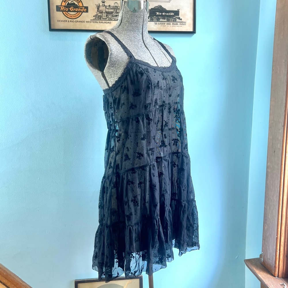 Intimately Free People Black Sheer Slip Dress